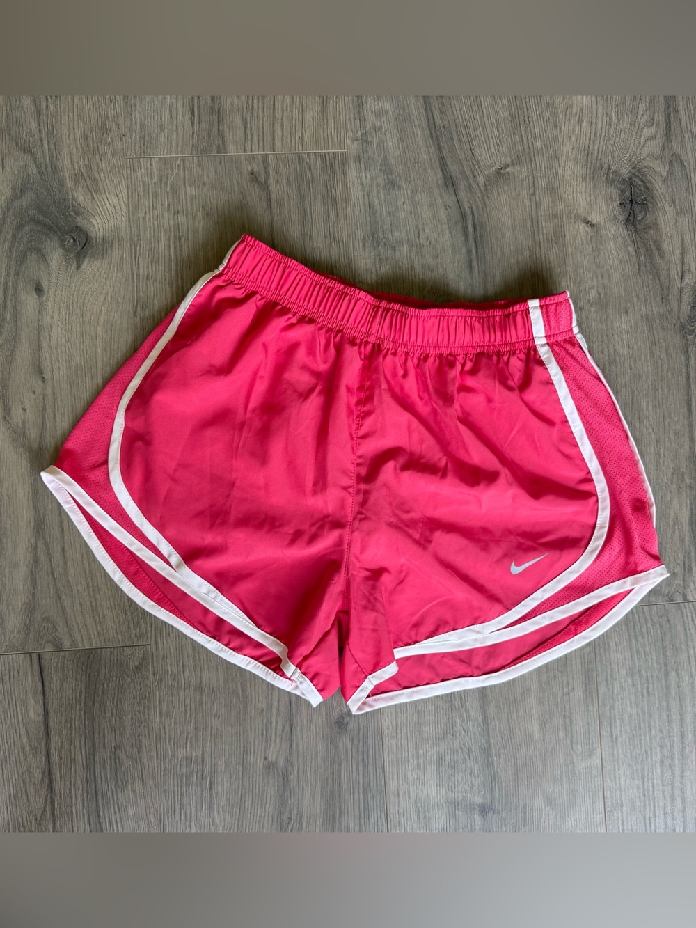 Nike Women's Hot Pink Athletic Running Shorts with White Trim